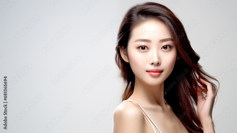 BEAUTIFUL YOUNG ASIAN WOMAN WITH CLEAN FRESH SKIN. legal AI	