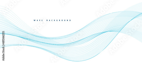 White background with flowing wave lines. Futuristic technology concept. Vector illustration
