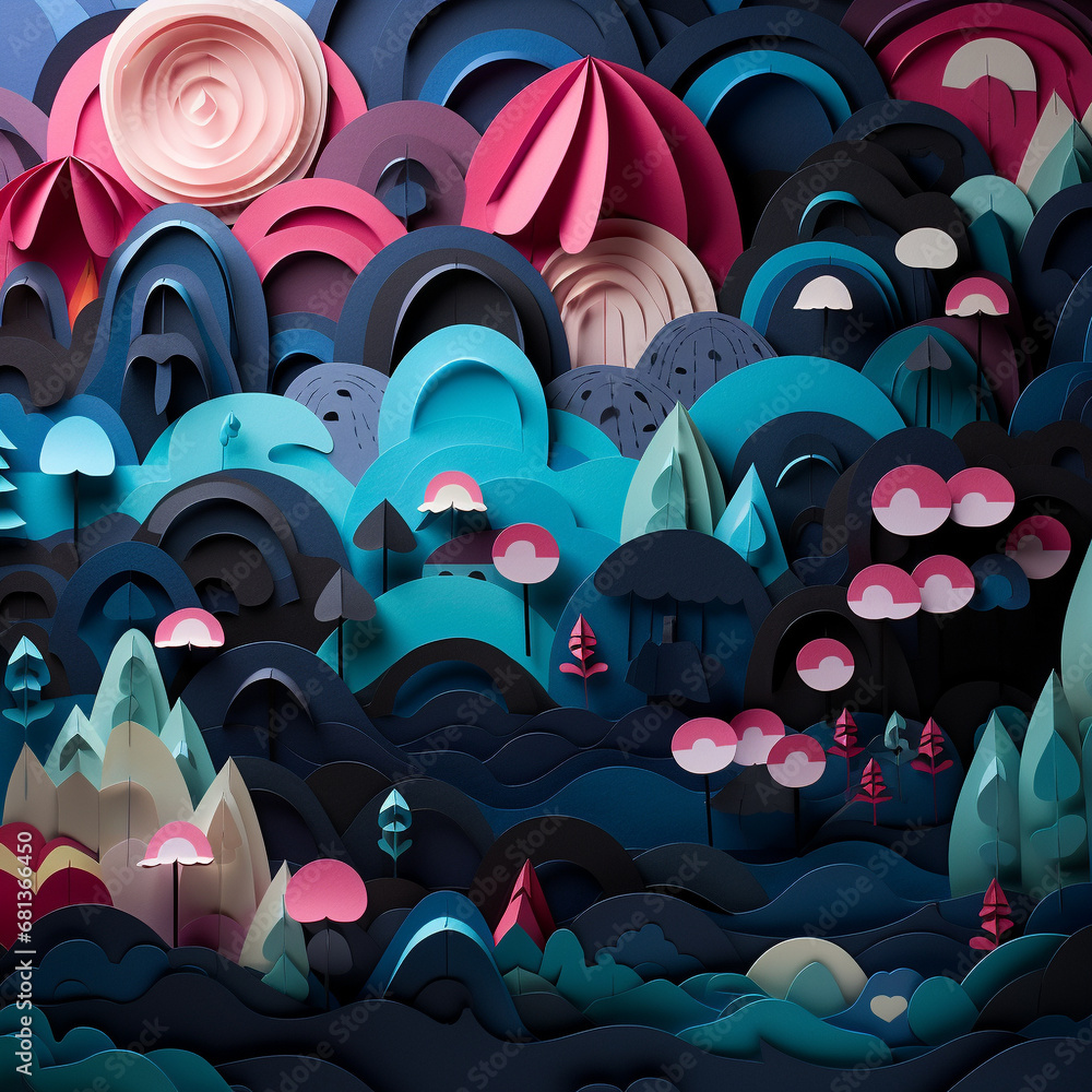 Obraz premium pattern with umbrellas and birds