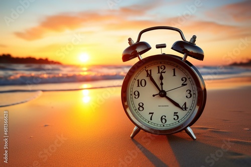 The morning of a new day with the clock