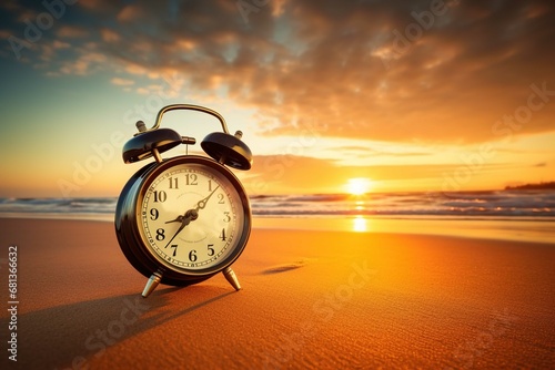 The morning of a new day with the clock