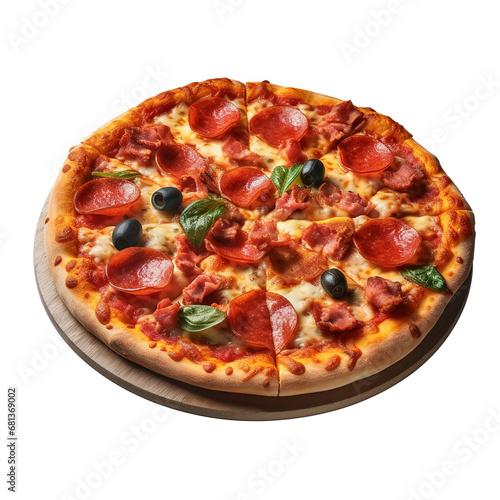 New York style pizza isolated on white background