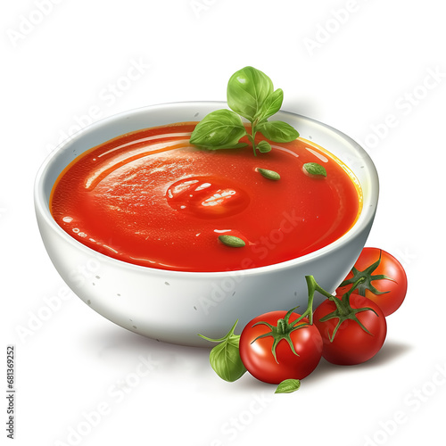 tomato soup with basil and tomato