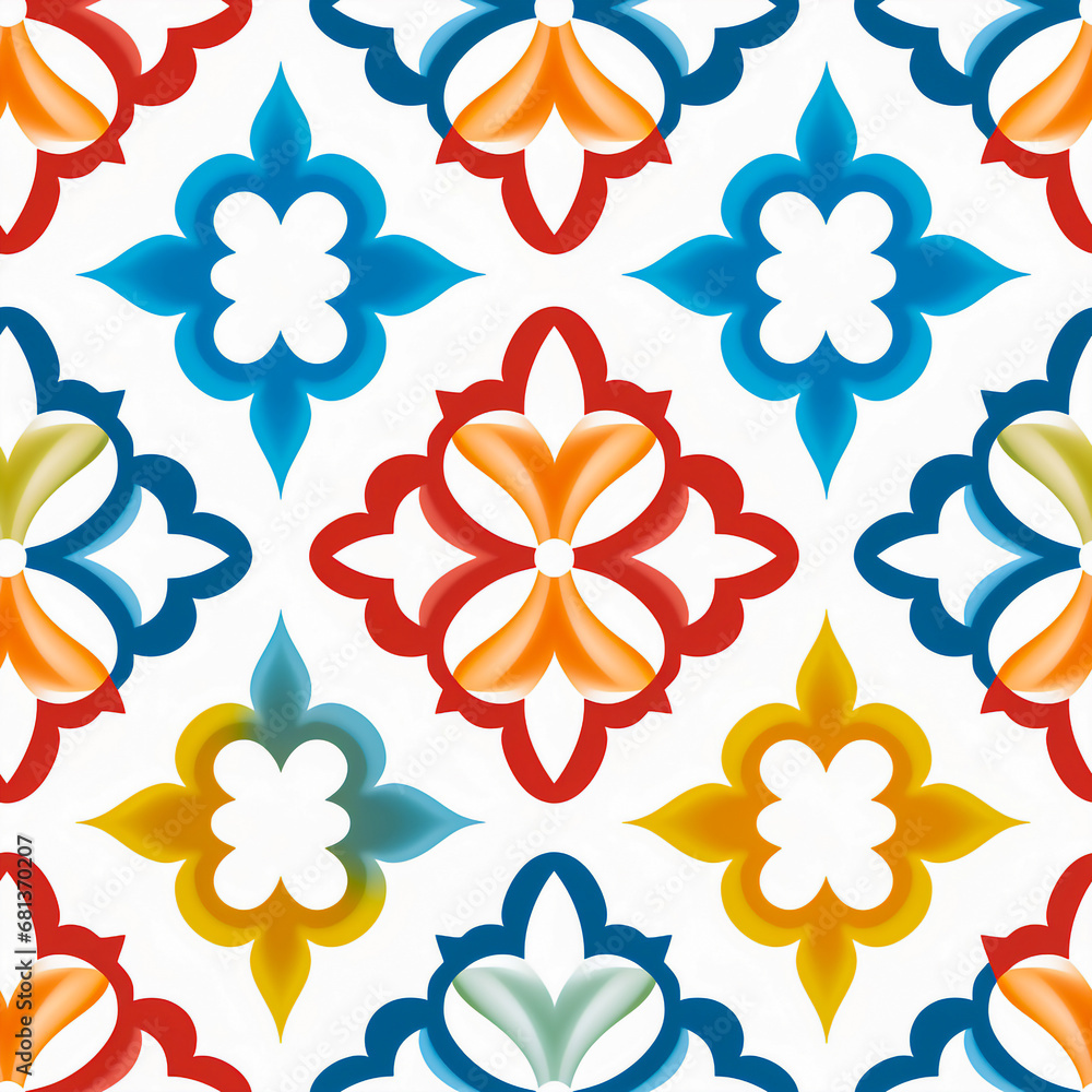Seamless antique pattern design with vibrant color. Seamless antique pattern design with vibrant color.