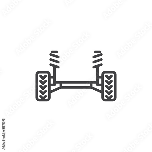 Car suspension system line icon