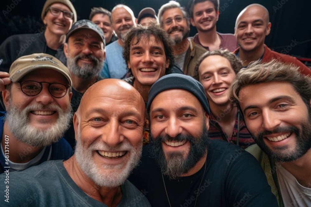 A group of friends of different ages are going to a concert together A group of friends of different ages are going to a concert together
