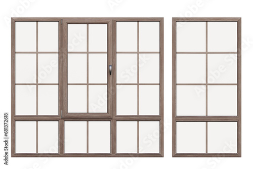 windows in the interior isolated on transparent background  3D illustration  cg render