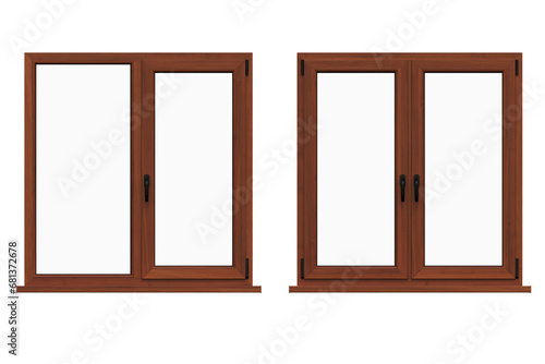 windows in the interior isolated on transparent background  3D illustration  cg render