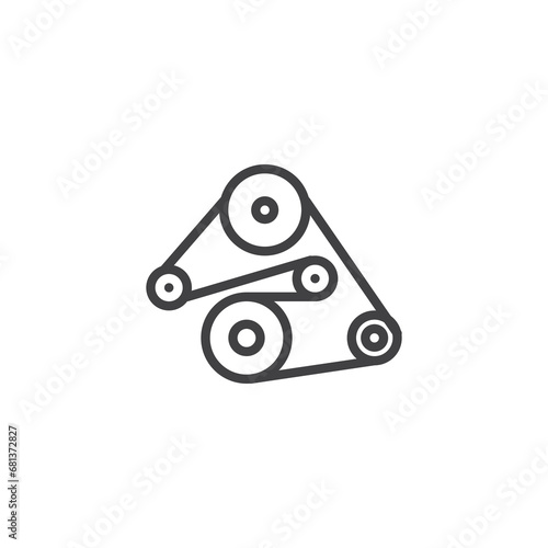 Car serpentine belt line icon