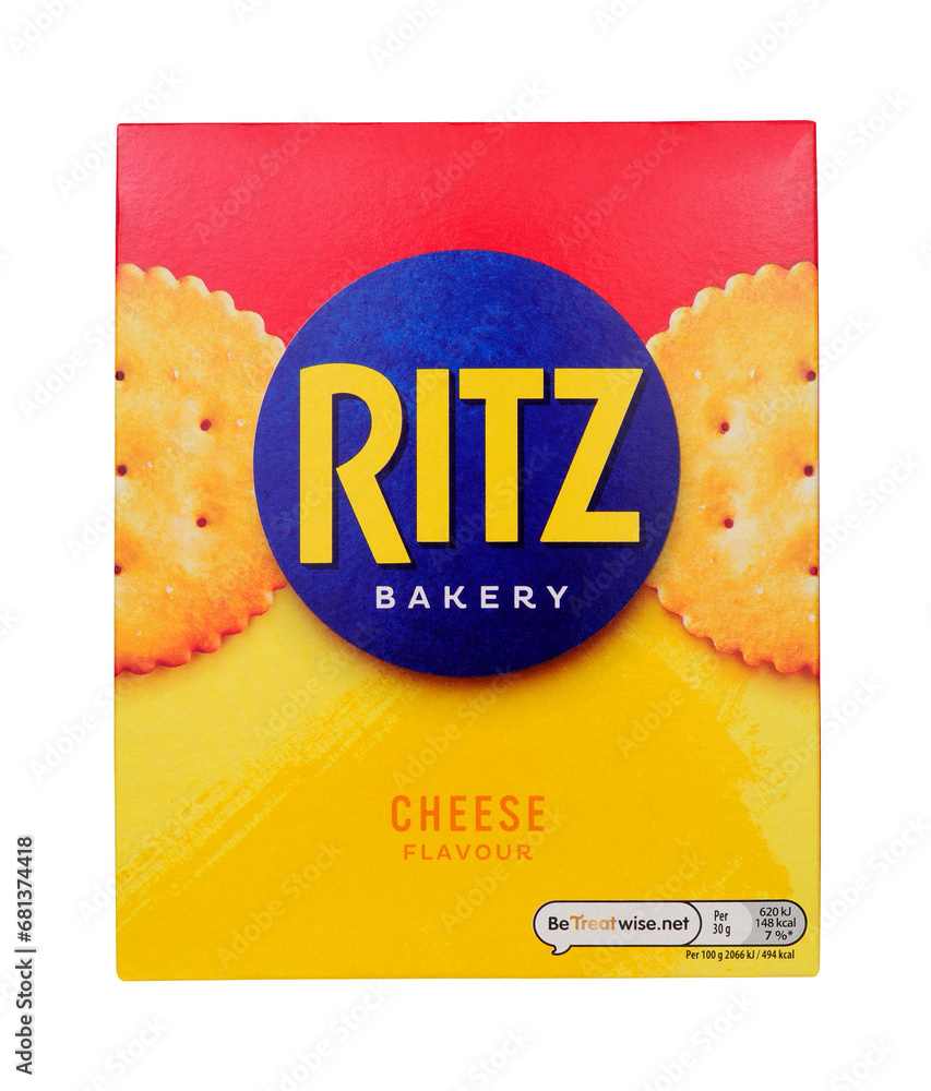 Ritz Bakery cheese flavoured savoury crackers in a 200g pack Stock