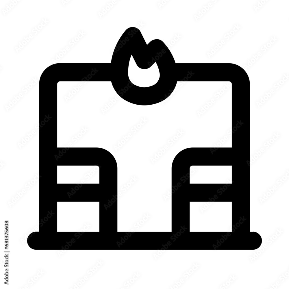 fire office line icon fire office line icon