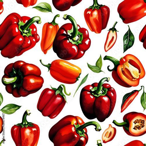 seamless pattern with peppers