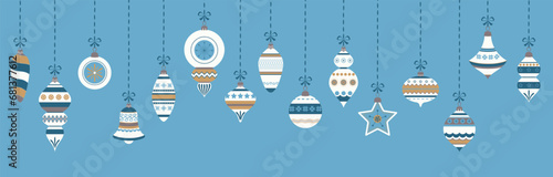 vintage christmas baubles with ornaments