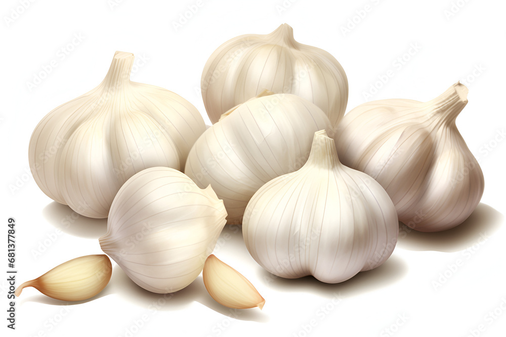 garlic isolated on white garlic isolated on white