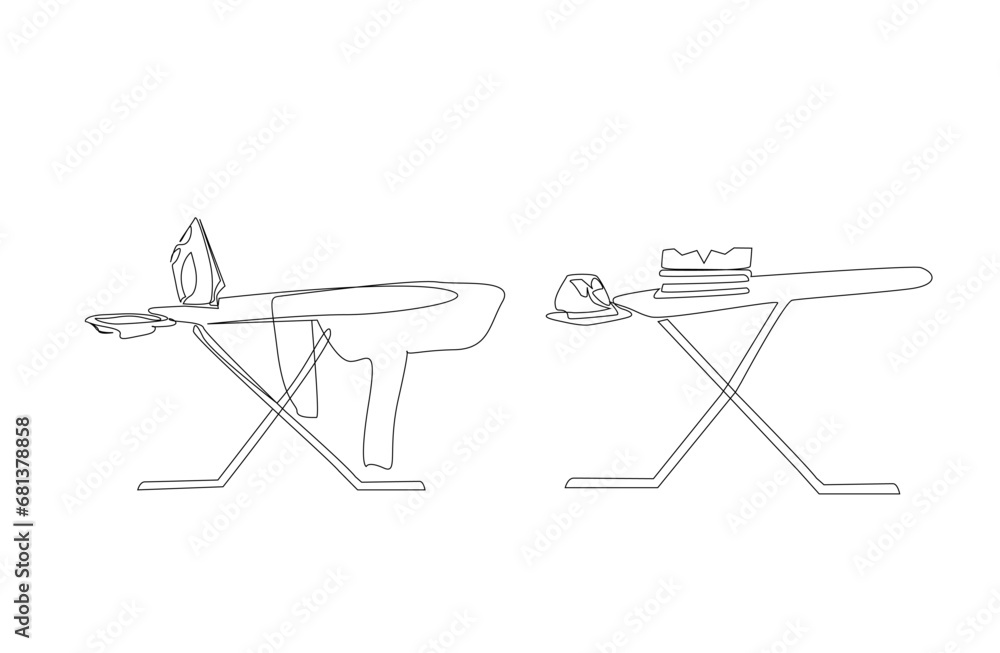 iron ironing board organizing clothes housework line art design iron ironing board organizing clothes housework line art design