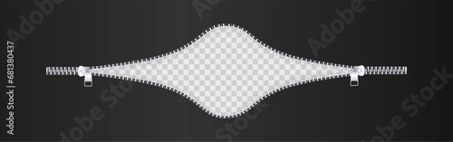 zipper vector illustration, concept of opening or closing a banner using a zipper