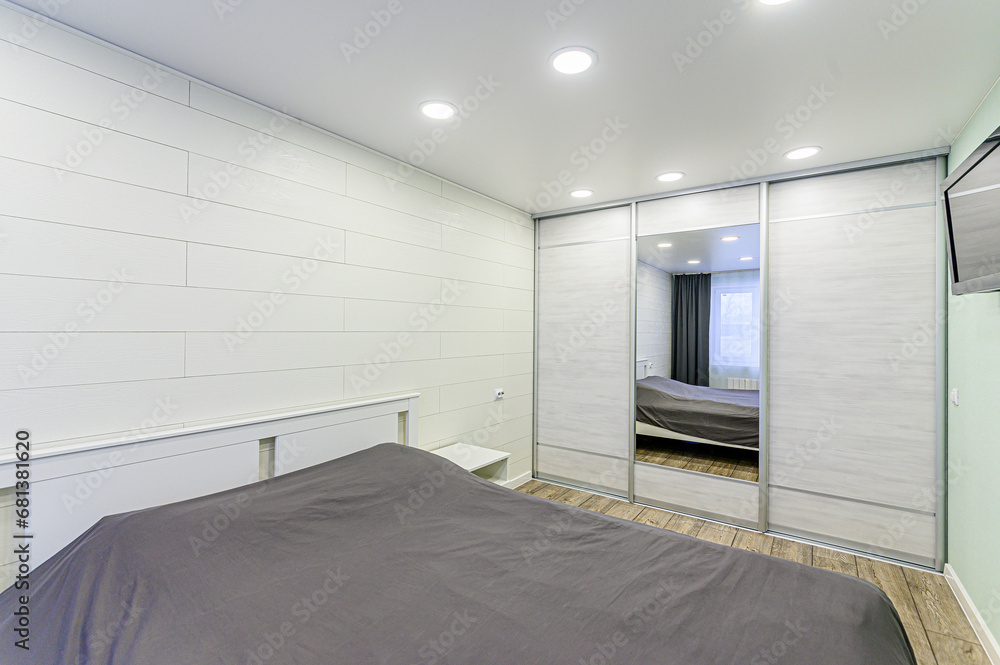 Obraz premium interior apartment room bedroom with bed