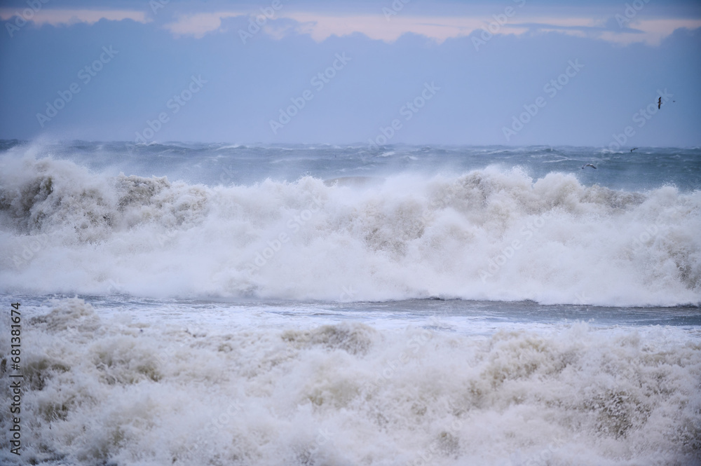 Raging huge waves during an incredibly powerful storm in the Black Sea Raging huge waves during an incredibly powerful storm in the Black Sea