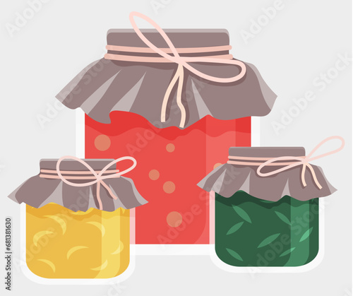 Canning vector illustration. Seasoning, silent partner in preserving food, enhancing flavor each jar Each container in pantry holds unique story conserved culinary delight Preserve essence each season