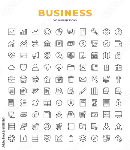100 business icon pack