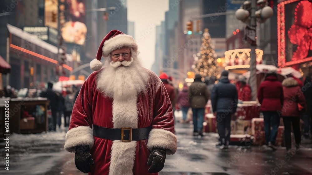 man santa claus on the street