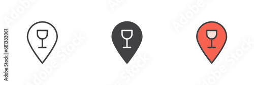 Bar location different style icon set