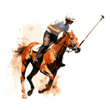 Silhouette of a polo player