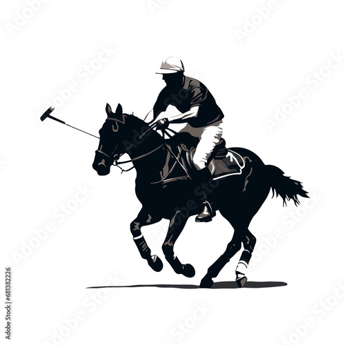 Silhouette of a polo player