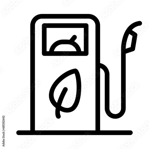 Biofuel gas station outline icon