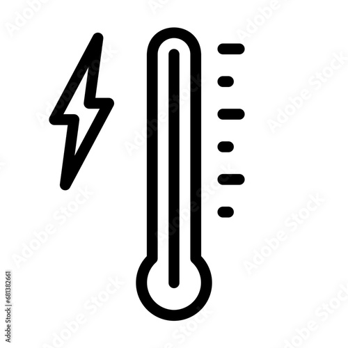 Thermometer outline icon. Energy types related