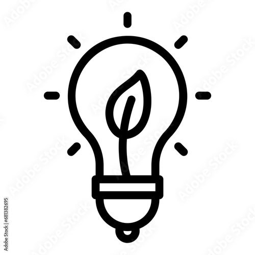 bulb icon with a leaf for sustainable energy
