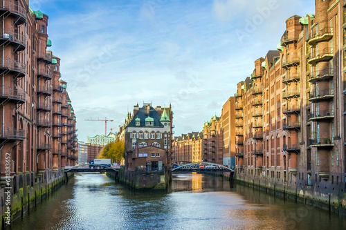 Speicherstadt district in Hamburg, Germany