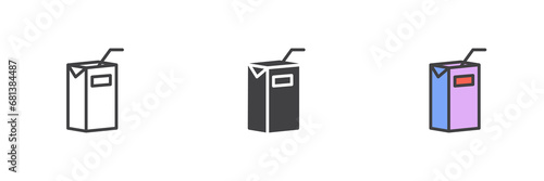 Pack of juice different style icon set