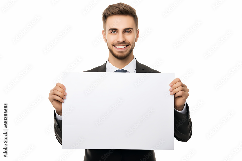 smiling man with white panel, AI generated smiling man with white panel, AI generated
