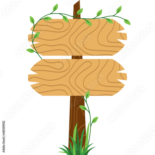 Wooden Sign With Leaf