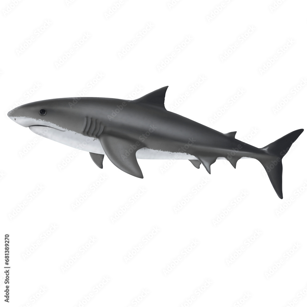 Naklejka premium illustration of a shark swiming in the ocean