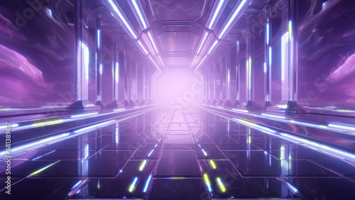 Wallpaper Mural Cyberpunk sci-fi pathway tunnel entrance Torontodigital.ca