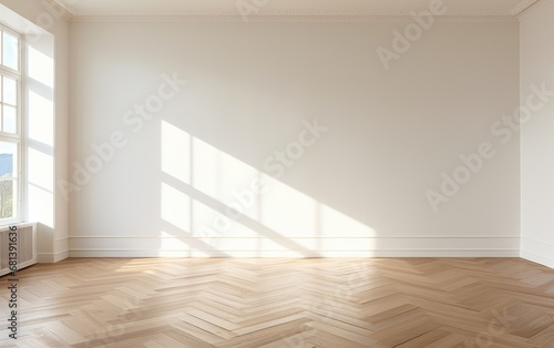 empty room with floor and window - boho style - zen mood
