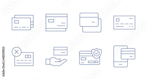 Credit card icons. Editable stroke. Containing credit card, mobile payment, card.
