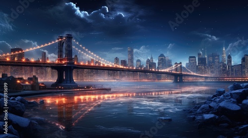 winter night city, Christmas