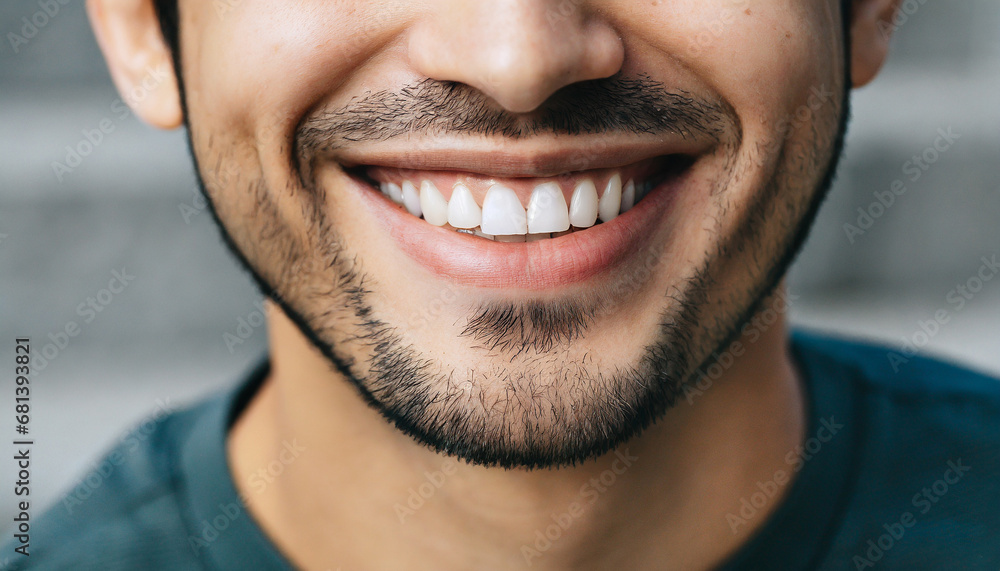 Young man with perfect healthy white teeth smile Young man with perfect healthy white teeth smile