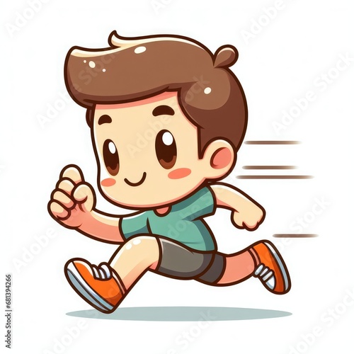 cartoon running boy