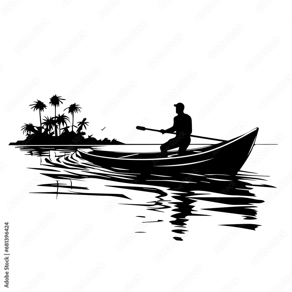 Fisherman In A Boat