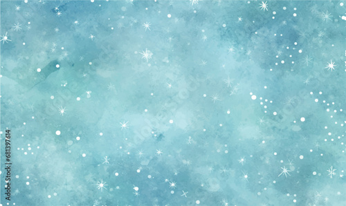 watercolor winter christmas background with snowflakes