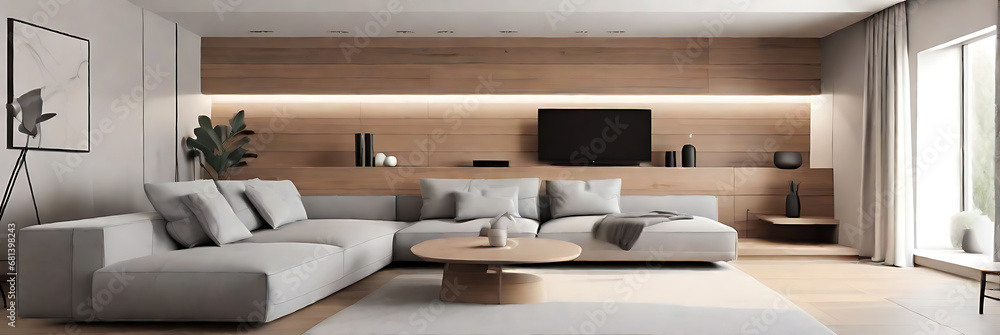 Interior design of modern apartment, generatie AI Interior design of modern apartment, generatie AI