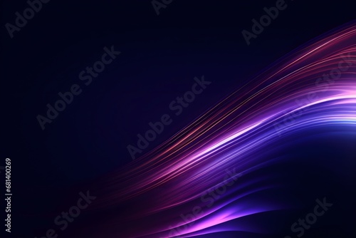 abstract background with smooth lines in purple and violet colors, Digital purple particles wave and light abstract background with shining dots stars. 