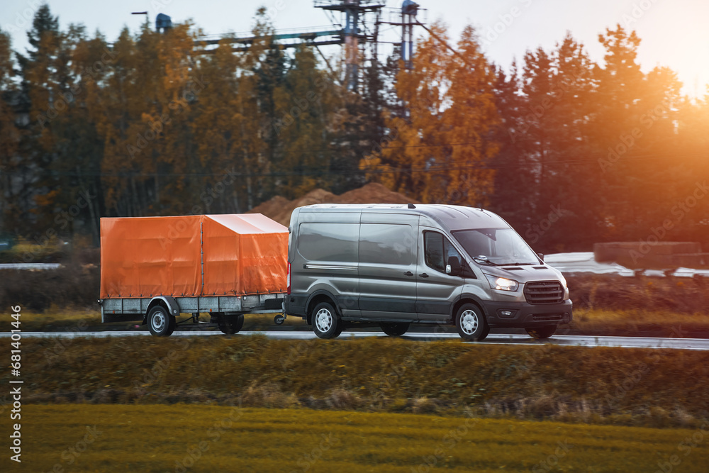 custom made wallpaper toronto digitalA Car and a Rental Trailer on a Curvy Road. A Smart Way to Move Your Stuff. Transporting Cargo with a Car and a Trailer. A Convenient and Cost-Effective Solution.