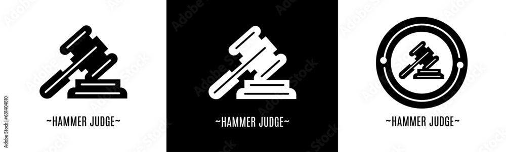Hammer judge logo set. Collection of logos for business and stock. Hammer judge logo set. Collection of logos for business and stock.