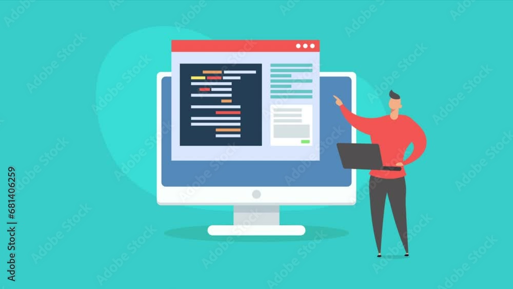 Exploring Website Coding and Web Development: Conceptualizing Mobile Application Development and Coding for Desktop and Mobile Apps - 2D Animation Video Clip Exploring Website Coding and Web Development: Conceptualizing Mobile Application Development and Coding for Desktop and Mobile Apps - 2D Animation Video Clip