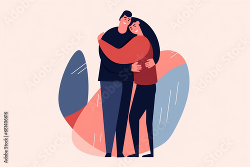 Happy love couples . Men and women hugging. Pair of man and woman in love. Cute young couple hugging or cuddling.Romantic Relations Concept. Valentine's Day